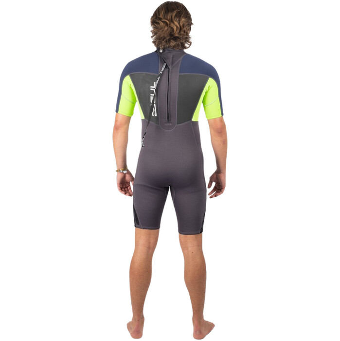 2024 Gul Mens Response 3/2mm Back Zip Shorty Wetsuit RE3319-C1 - Grey / Sulphur